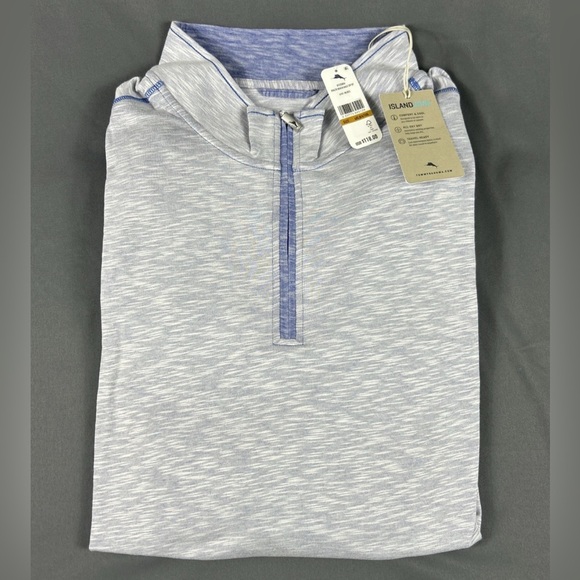 Tommy Bahama Golf Pullover Rialto Beach 1/4 Zip 4XLB Blue Cotton Modal